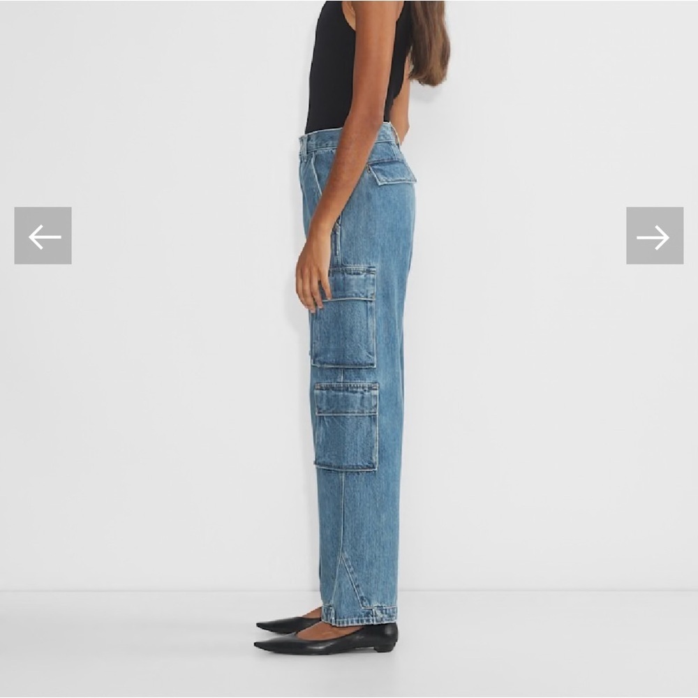 Demin Forum 90s Millie Hi-Rise Grunge Cargo Utility Medium Wash Relaxed Jeans - Picture 3 of 15